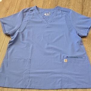 Carhartt V-Neck Blue Scrub Top